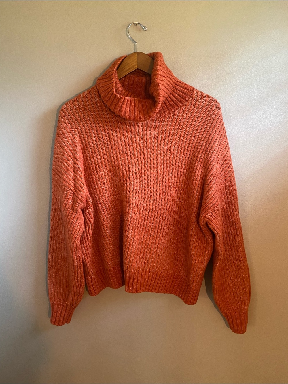 Old Navy Orange Ribbed Turtleneck Sweater